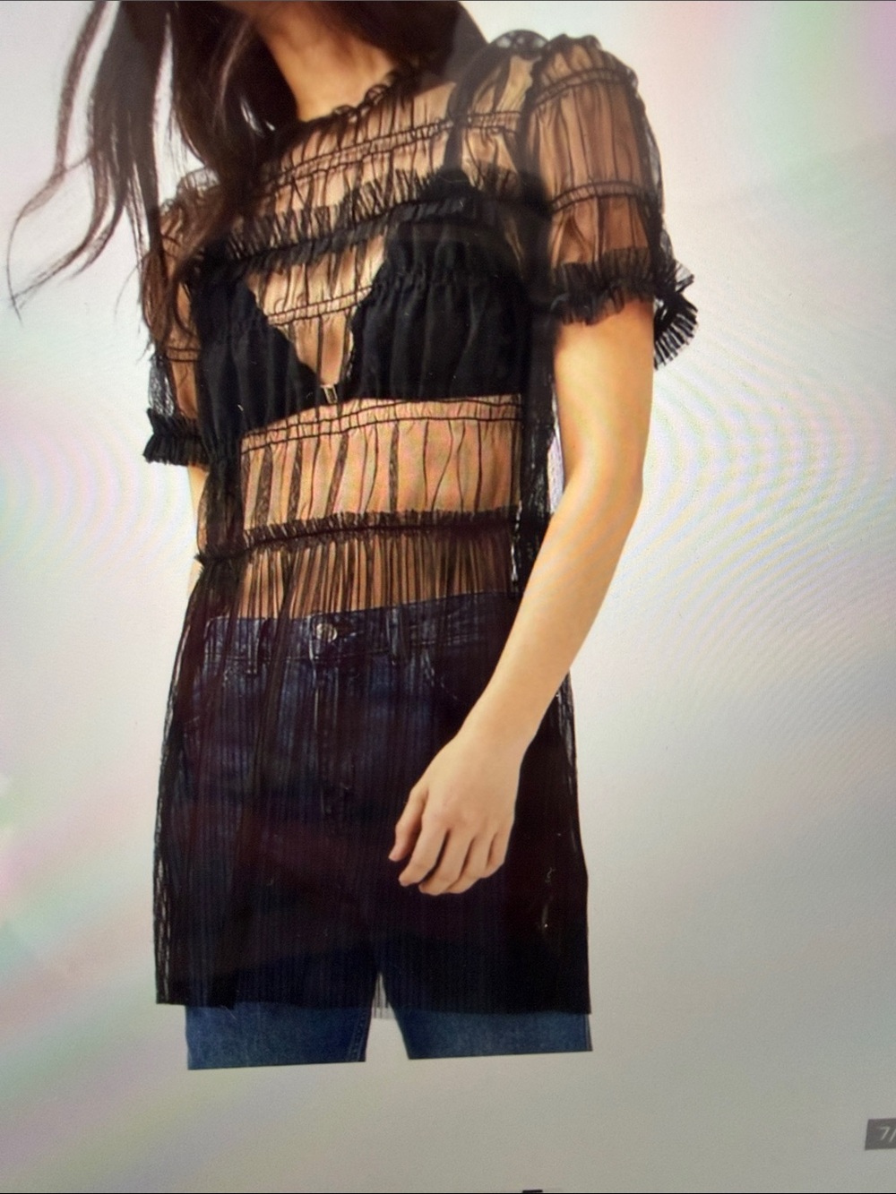 Topshop  sheer pink tulle dress / tunic size 6 - Picture 7 of 7